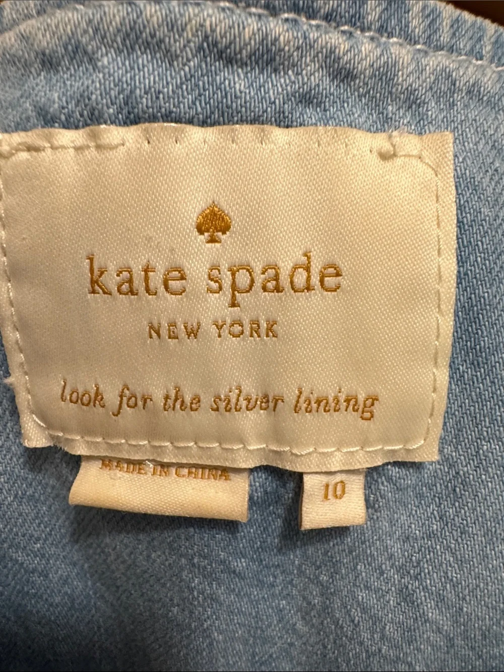 Kate Spade New York Dip Dyed Denim Ruffle Dress S M Split Neck Chambray